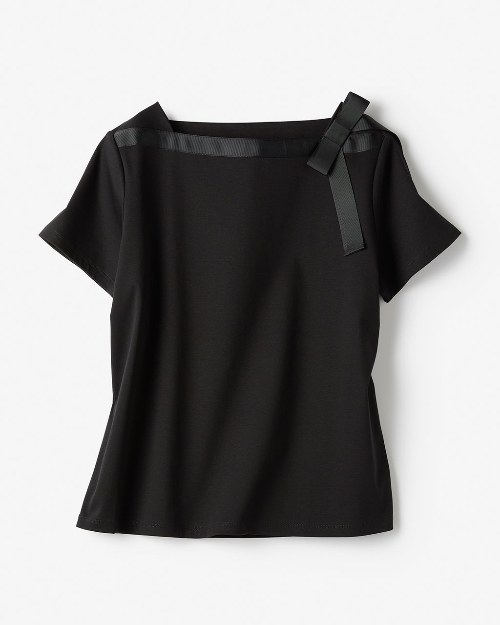 INGEBORG★新品★バックリボンプルオーバー 黒 セール】バックリボン ショート丈 プルオーバー トップス（T
