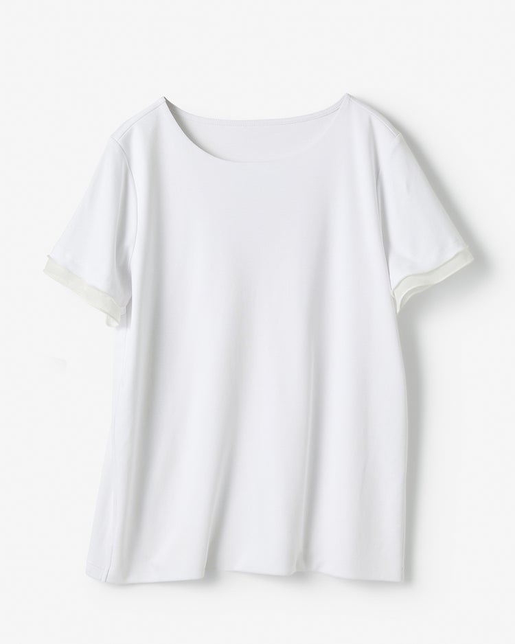 シアー二重袖／スーピマ・ドゥクラッセTシャツ 詳細画像 ホワイト 4