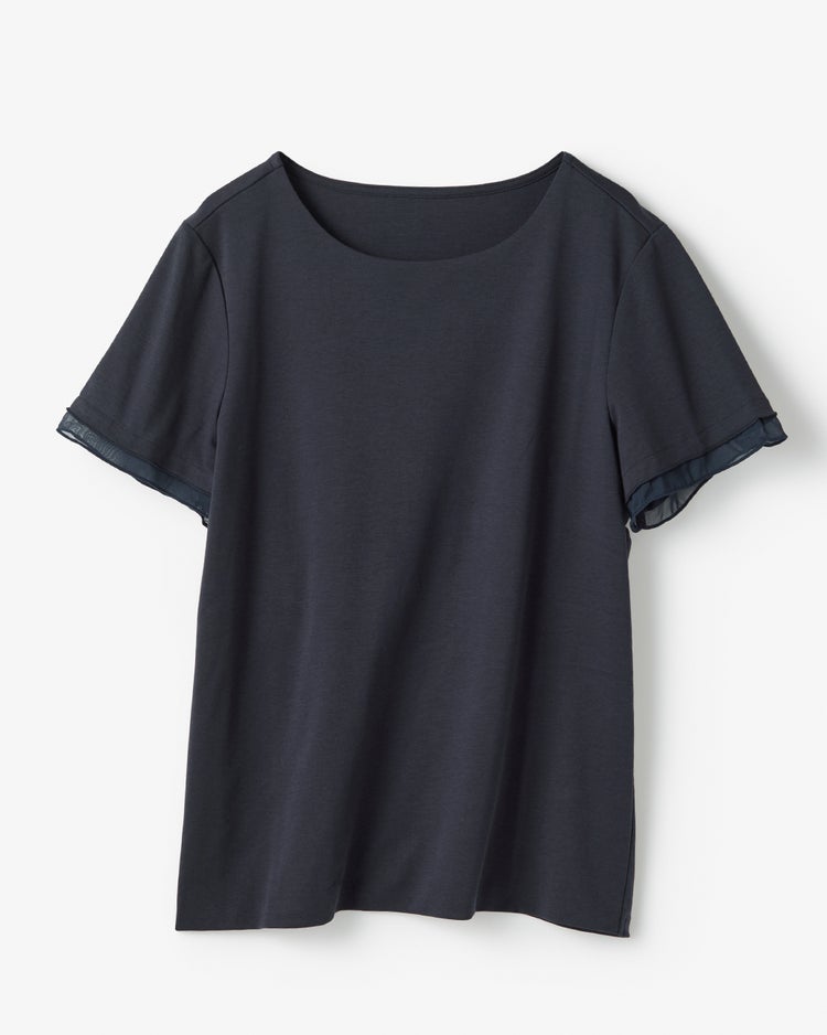 シアー二重袖／スーピマ・ドゥクラッセTシャツ 詳細画像 ミッドナイトブルー 3