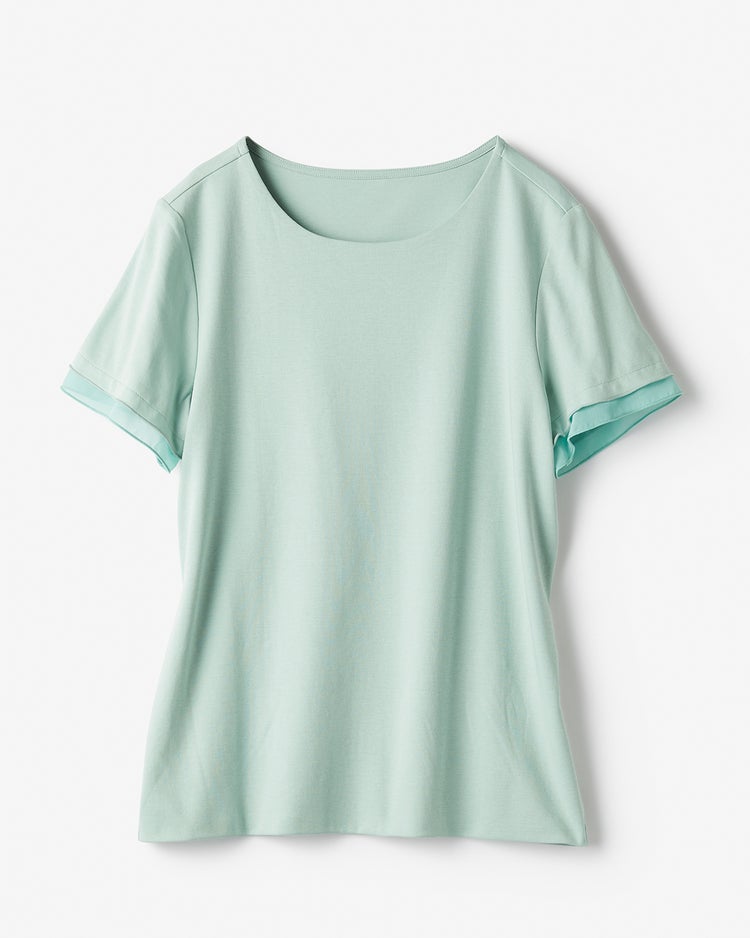 シアー二重袖／スーピマ・ドゥクラッセTシャツ 詳細画像 グリーングレー 5
