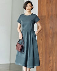 異素材コンビ・アシンメトリーワンピース