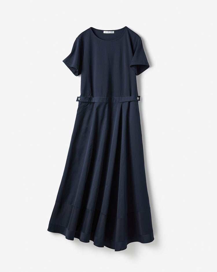 異素材コンビ・アシンメトリーワンピース 詳細画像 ミッドナイトブルー 8