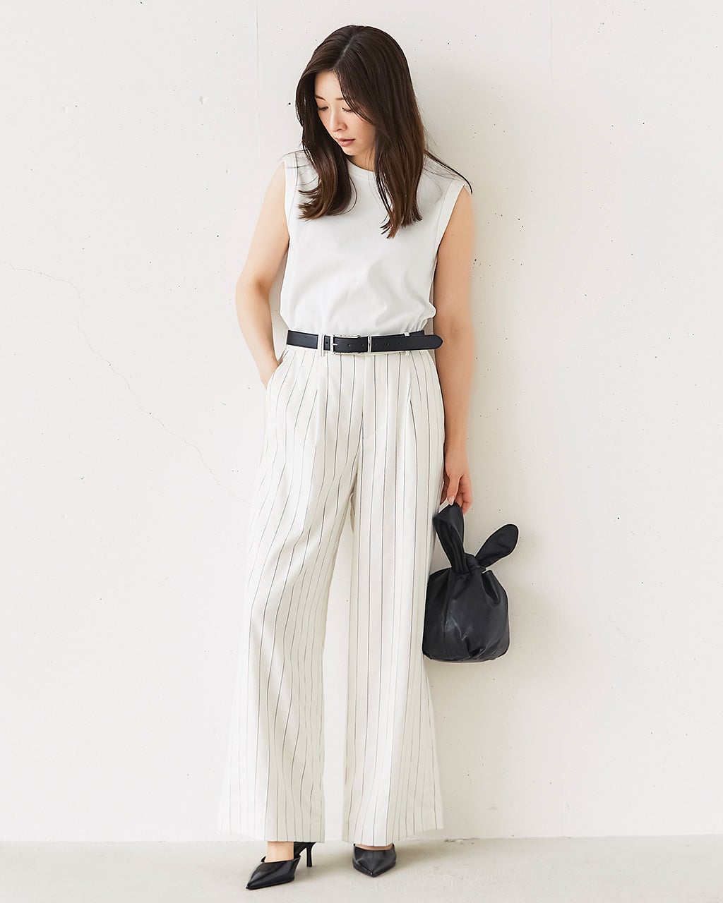 パンダ様用リネンワイドパンツ、リネン半袖ブラウス green label relaxing パンツ 「size SHORT/TALLあり」BREEZE