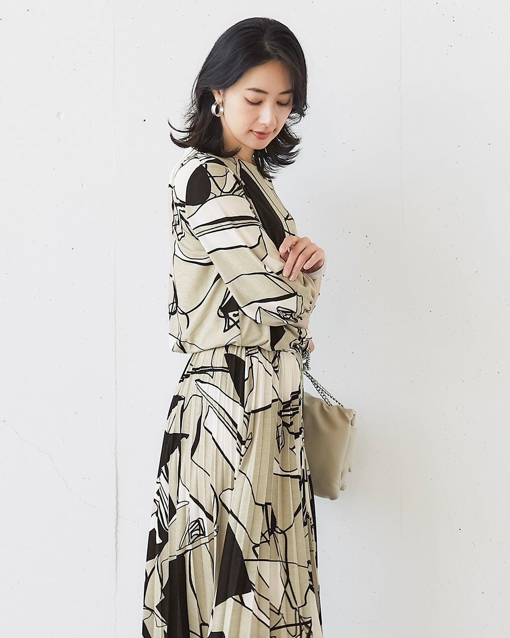 プリーツプリーズ　7分袖　ワンピース　サイズ3 プリーツプリーズワンピース（七分丈）サイズ3