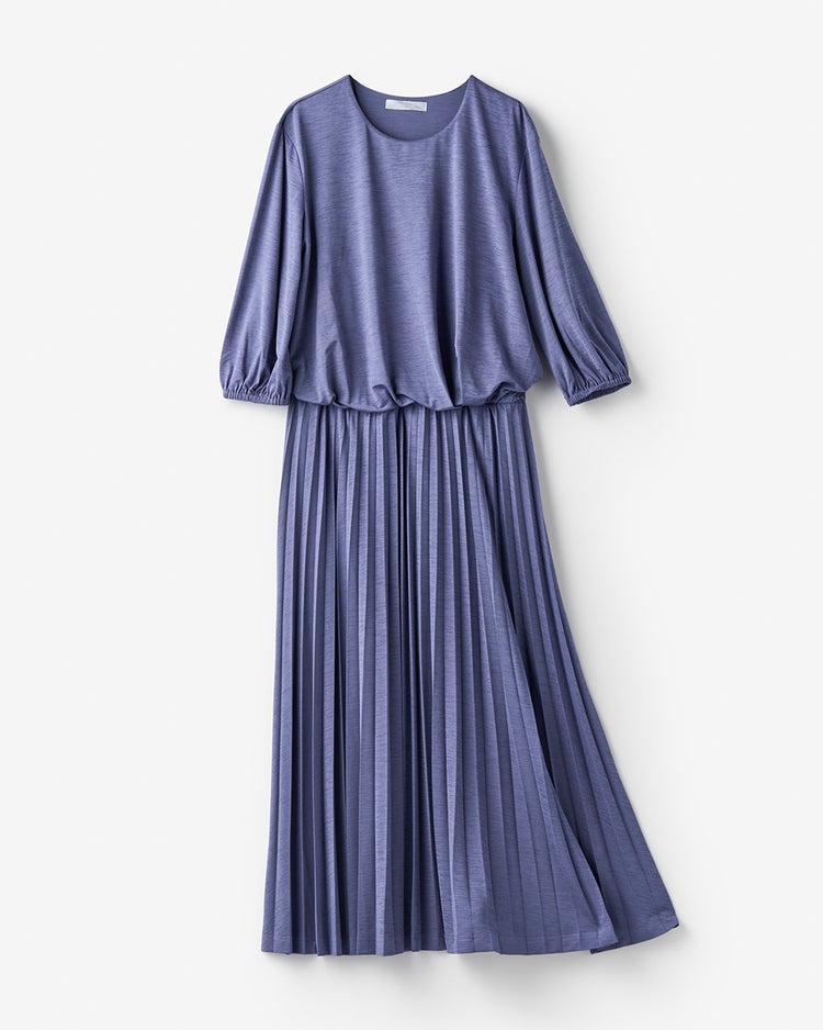 UVスラブ・プリーツワンピース／7分袖 詳細画像 アイリス 1