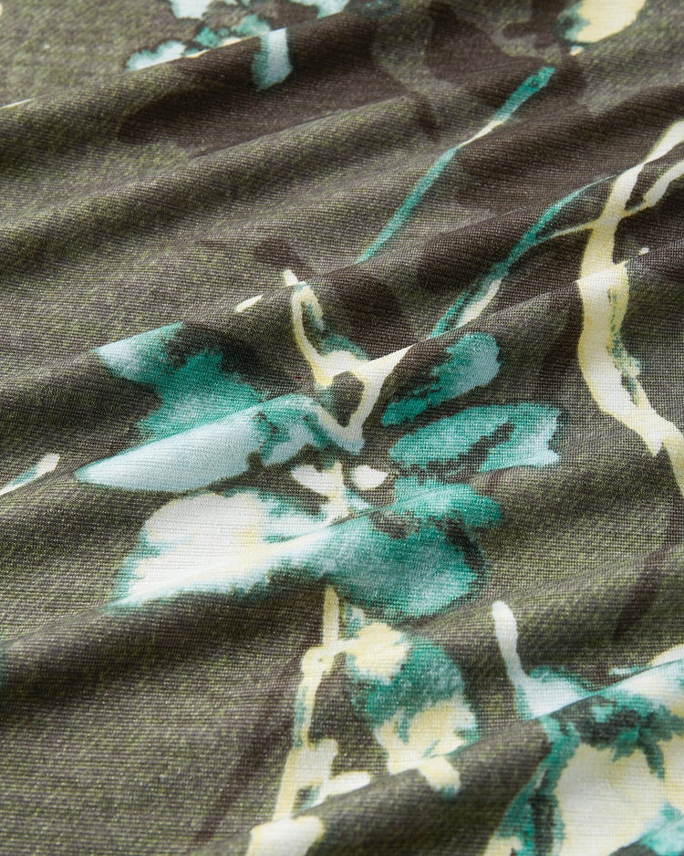 UVスラブ・プリーツワンピース／7分袖 詳細画像 グレー&times;グリーン 2