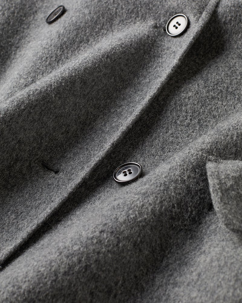 ピュアウールリバー・ダブルブレストロングコート 詳細画像 グレー 3