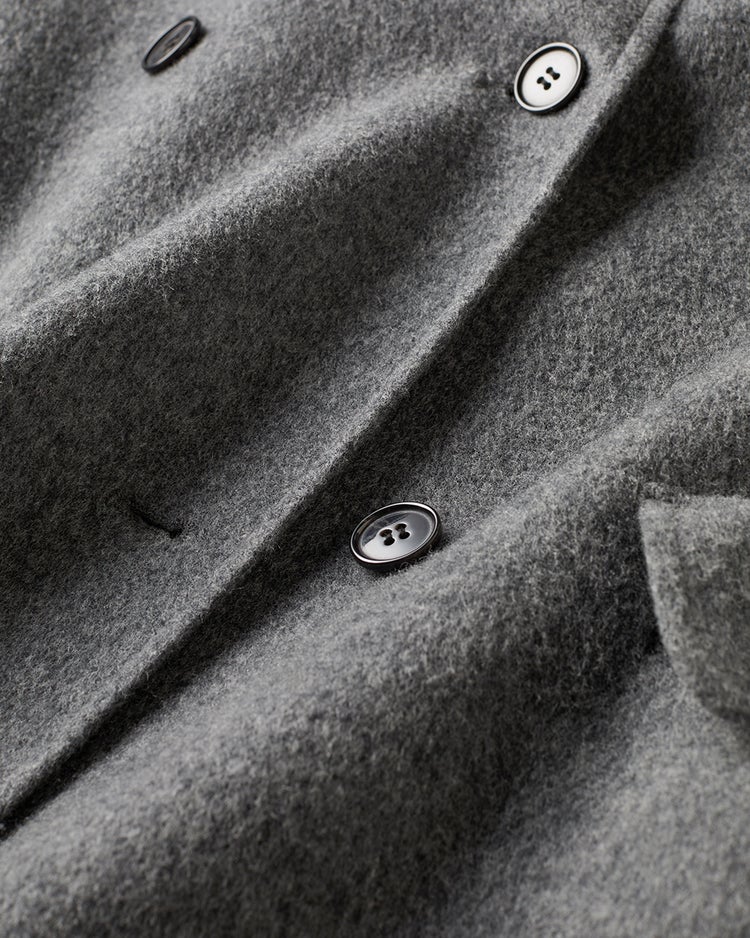 ピュアウールリバー・ダブルブレストロングコート 詳細画像 グレー 3