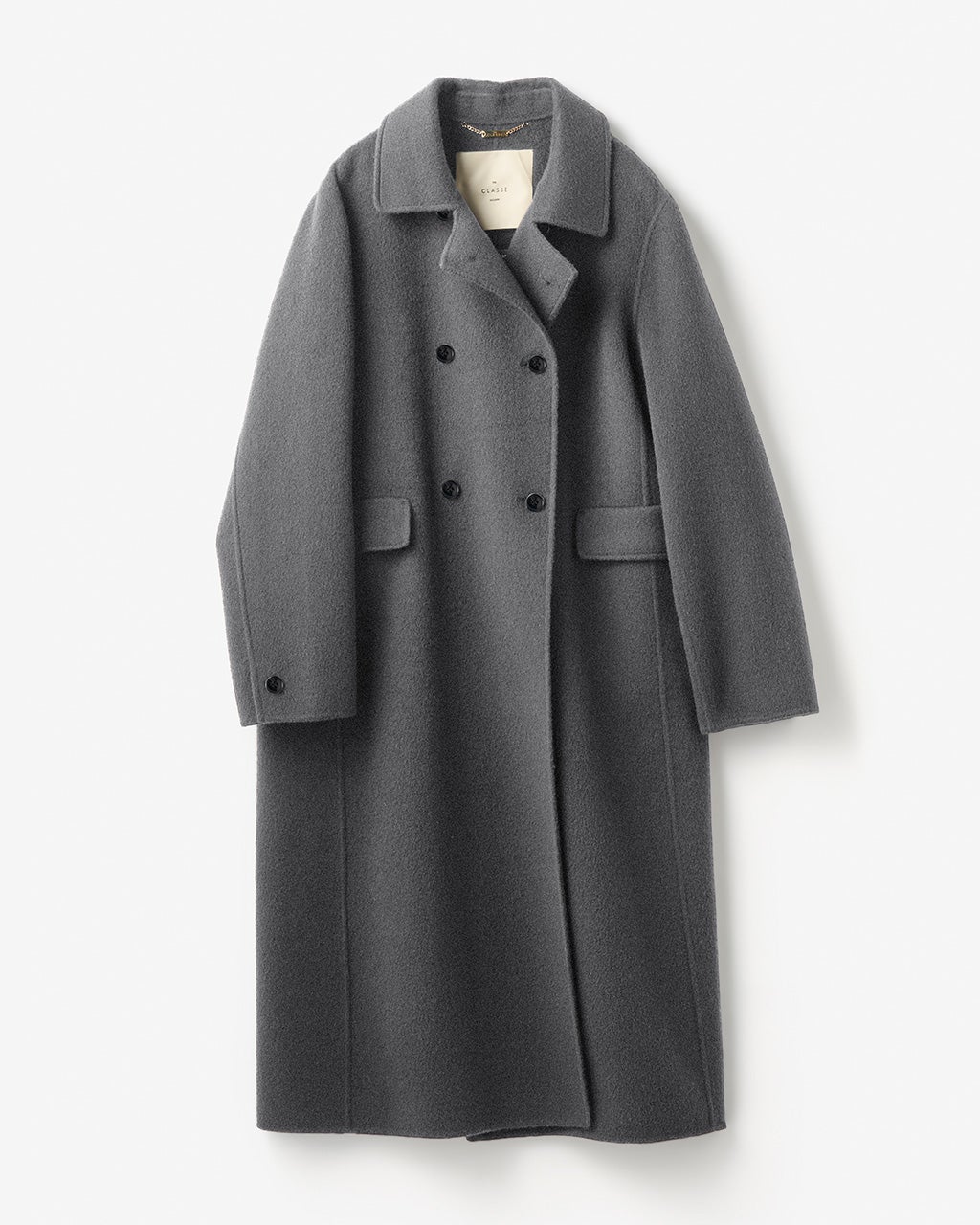 ピュアウールリバー・ダブルブレストロングコート/40代50代からの