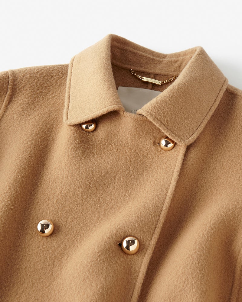 ピュアウールリバー・ダブルブレストロングコート 詳細画像 ベージュ 3