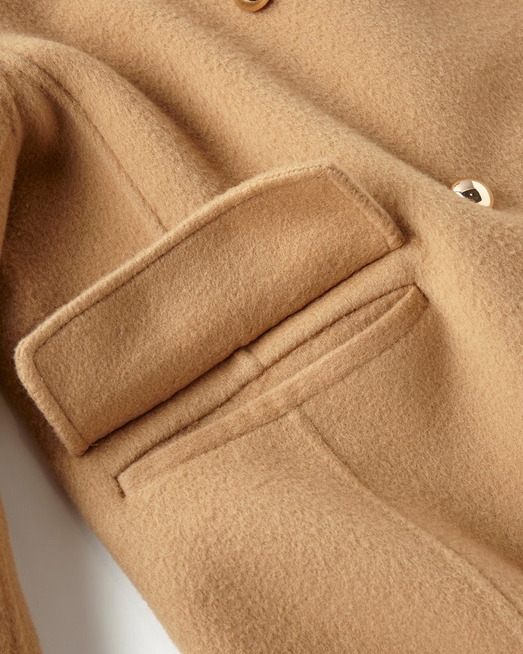 ピュアウールリバー・ダブルブレストロングコート 詳細画像 ベージュ 5