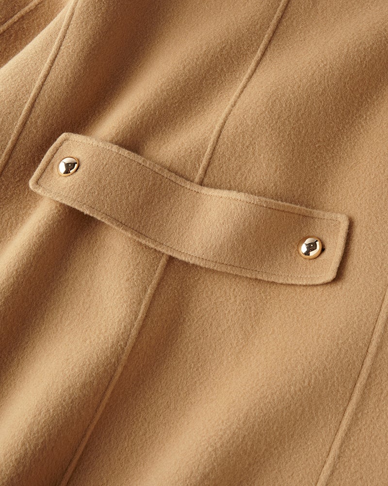 ピュアウールリバー・ダブルブレストロングコート 詳細画像 ベージュ 6