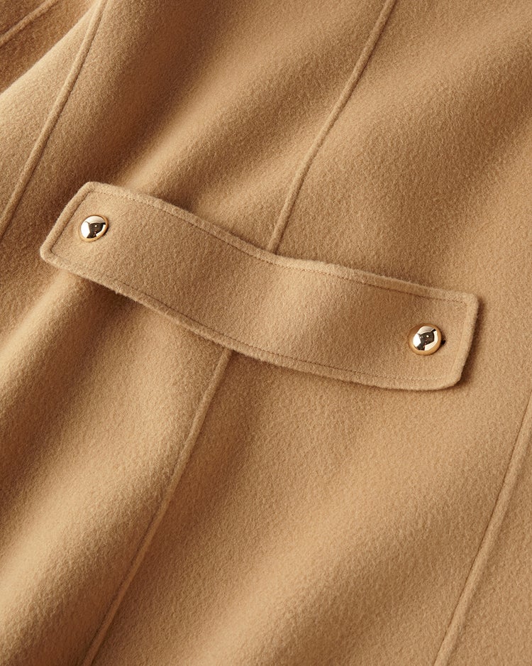 ピュアウールリバー・ダブルブレストロングコート 詳細画像 ベージュ 6