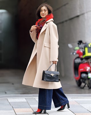 ピュアウールリバー・ダブルブレストロングコート