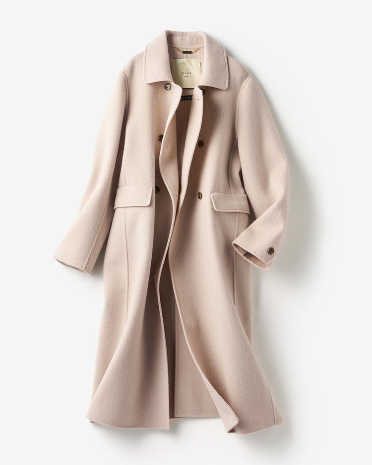 ピュアウールリバー・ダブルブレストロングコート 詳細画像 ストーン 5