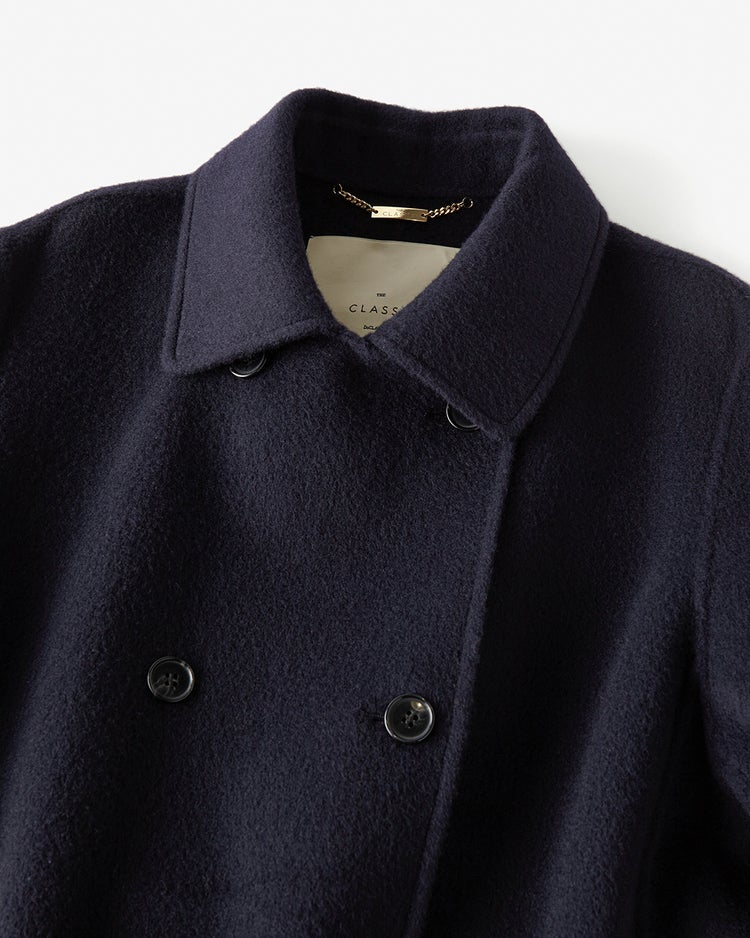 ピュアウールリバー・ダブルブレストロングコート 詳細画像 ミッドナイトブルー 2