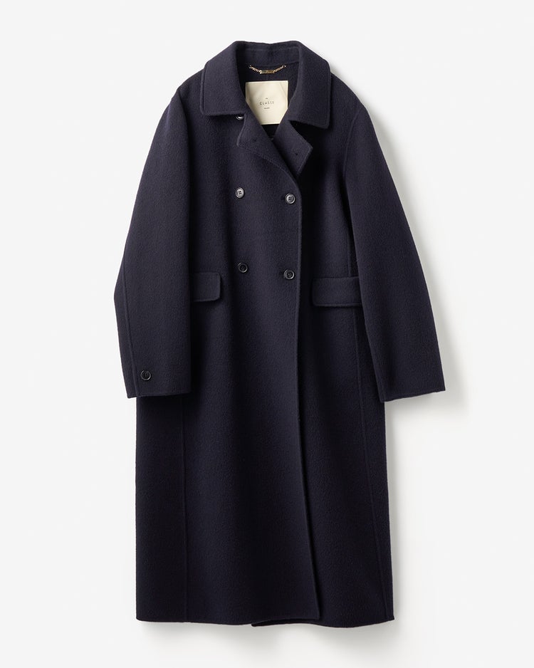 ピュアウールリバー・ダブルブレストロングコート 詳細画像 ミッドナイトブルー 7