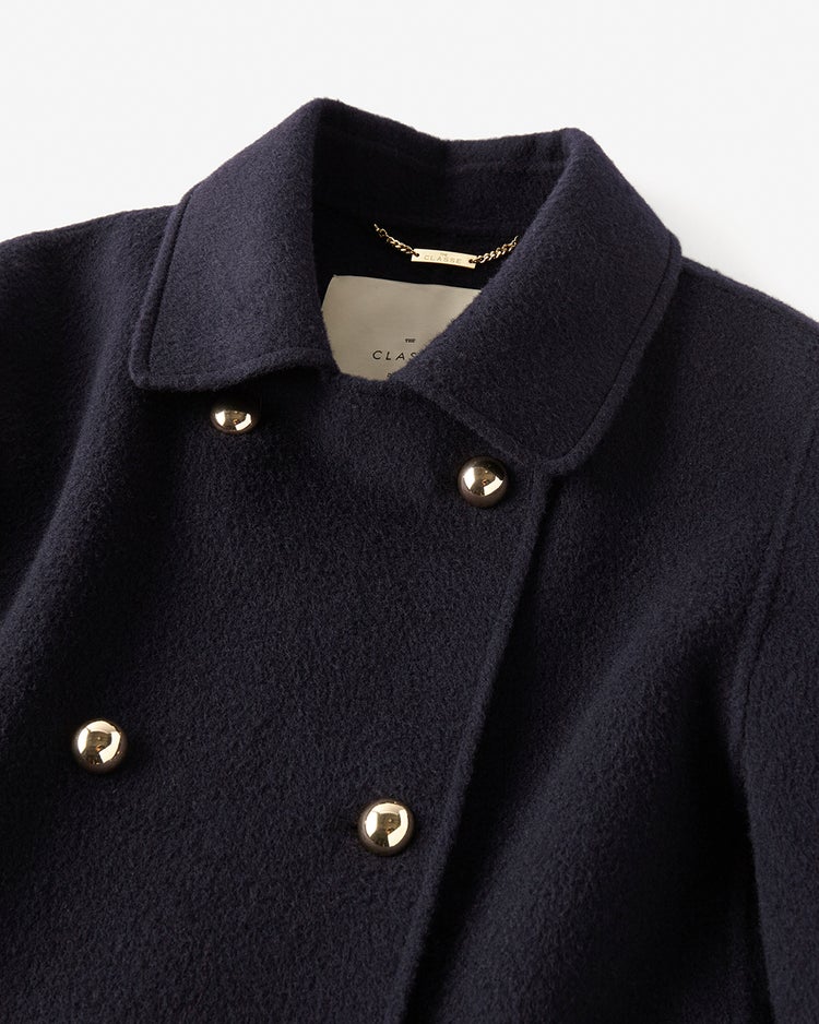 ピュアウールリバー・ダブルブレストロングコート 詳細画像 ミッドナイトパターン 6