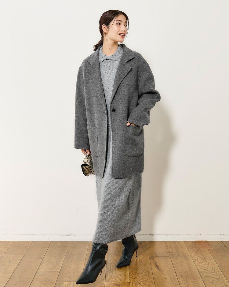 ピュアウールリバー・ジャケットコート 詳細画像 グレー 5