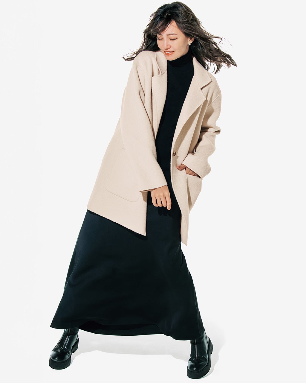 ピュアウールリバー・ジャケットコート/DoCLASSE