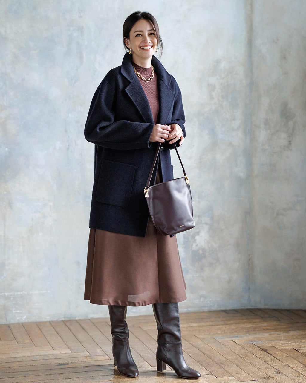 FREY EASY OVER JACKET ネイビー　オーバーサイズジャケット レディース ジャケット・羽織り・ジレ（ネイビー）一覧/40代50代