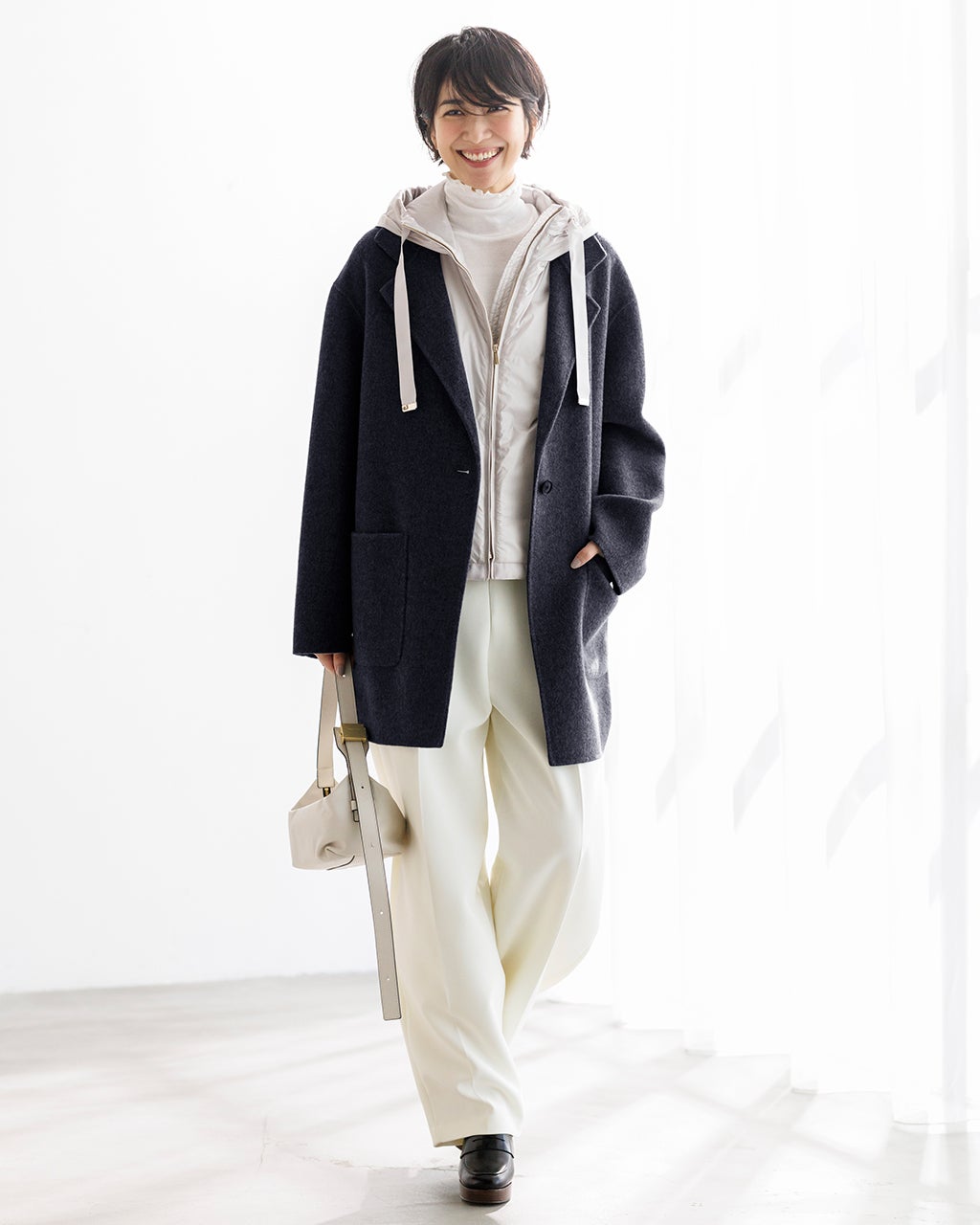 ピュアウールリバー・ジャケットコート/40代50代からの