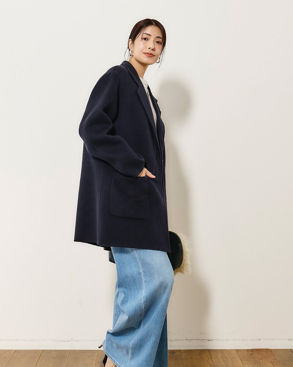 ピュアウールリバー・ジャケットコート/DoCLASSE