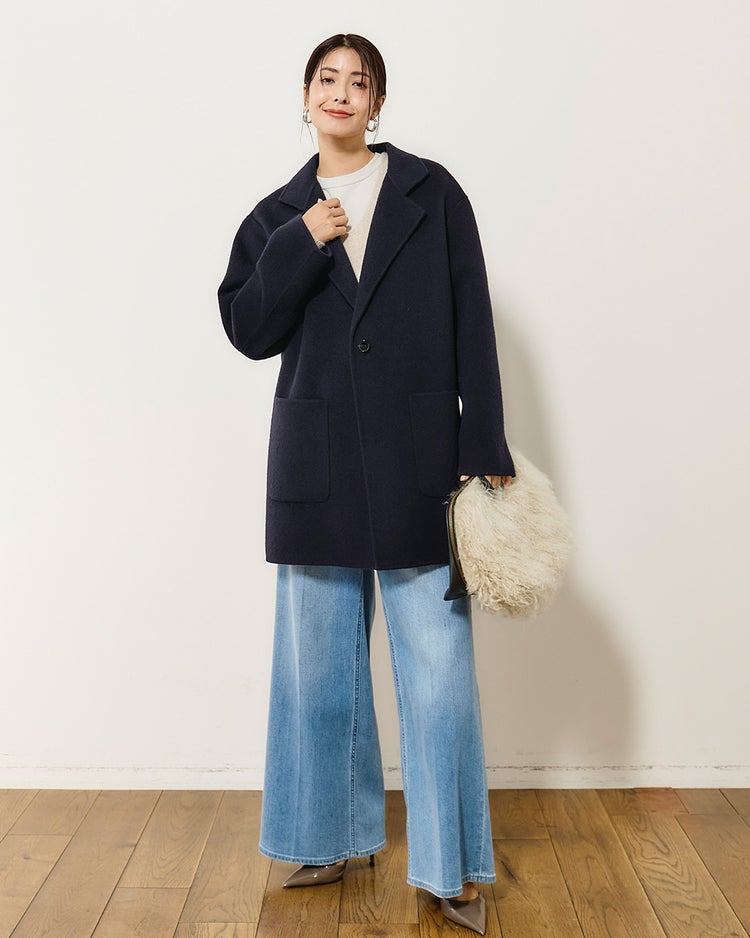 ピュアウールリバー・ジャケットコート 詳細画像 ミッドナイトブルー 5