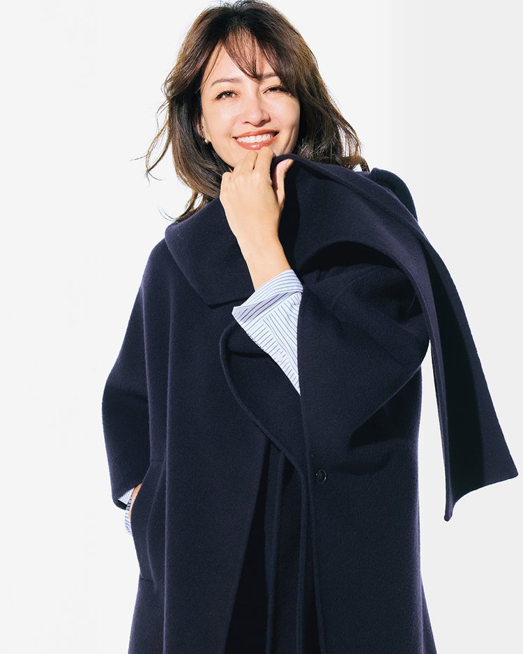 ピュアウールリバー・フードストールコート 詳細画像 ミッドナイトブルー 2