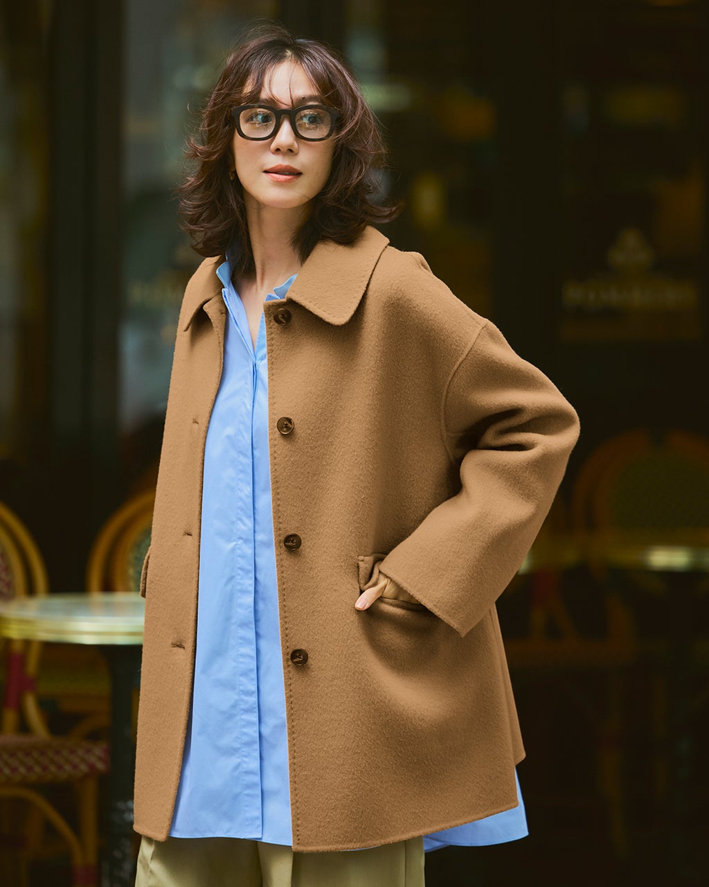 美品　近代モデル　ドゥクラッセ　ウールライク　ショートピーコート　リバーコート 美品 近代モデル ドゥクラッセ ウールライク ショートピーコート