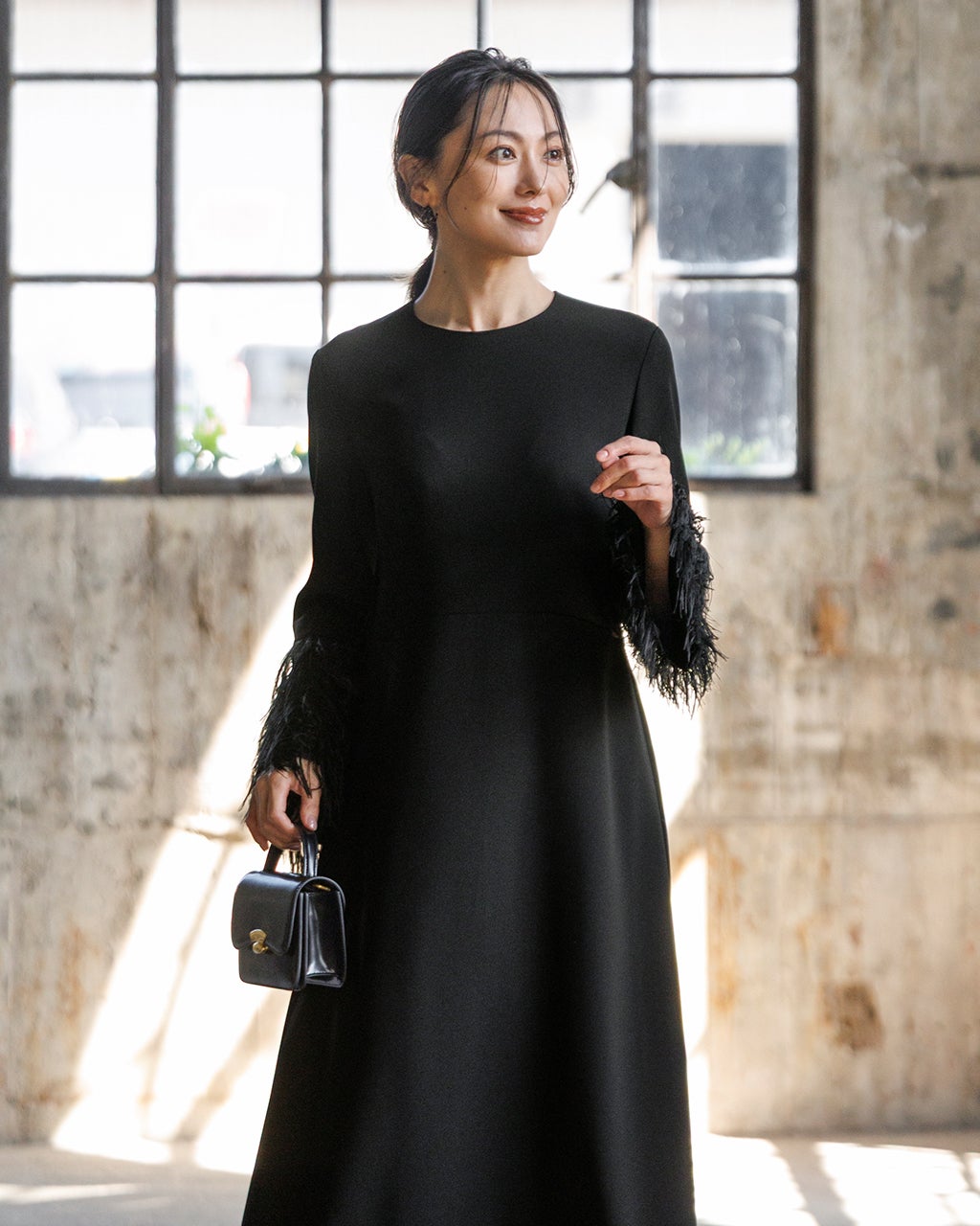 トリアセジョーゼット・2WAY袖ワンピース/40代50代からのレディース