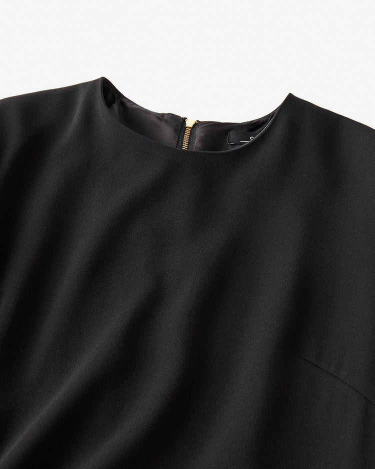 トリアセジョーゼット・2WAY袖ワンピース 詳細画像 ブラック 3