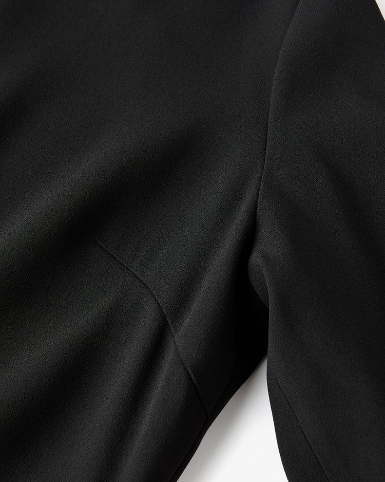 トリアセジョーゼット・2WAY袖ワンピース 詳細画像 ブラック 4