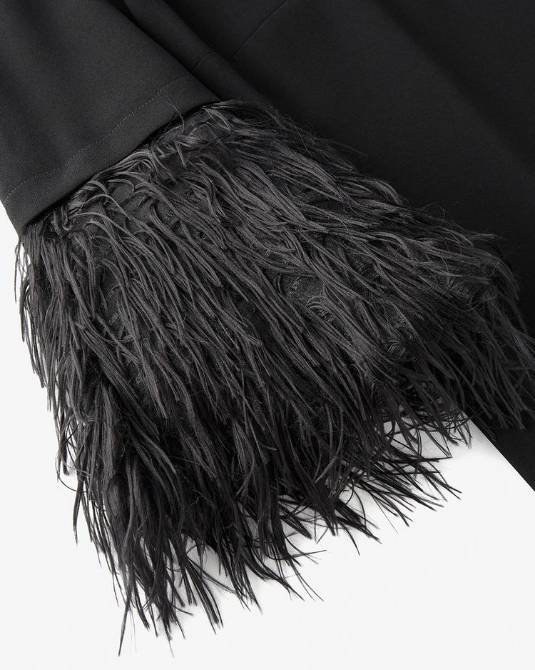 トリアセジョーゼット・2WAY袖ワンピース 詳細画像 ブラック 5