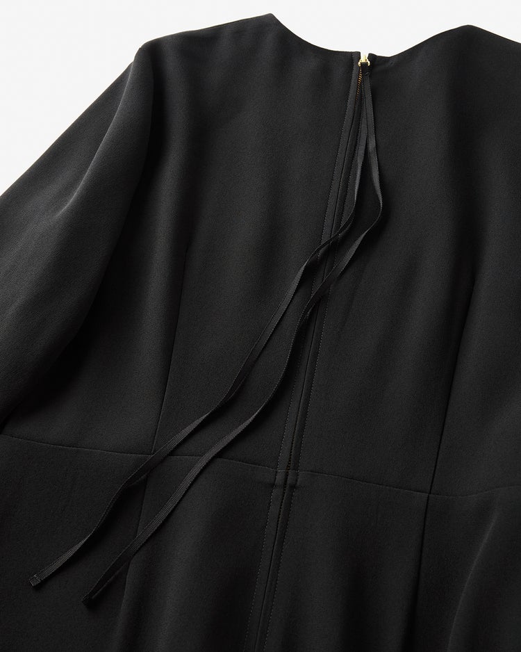 トリアセジョーゼット・2WAY袖ワンピース 詳細画像 ブラック 6