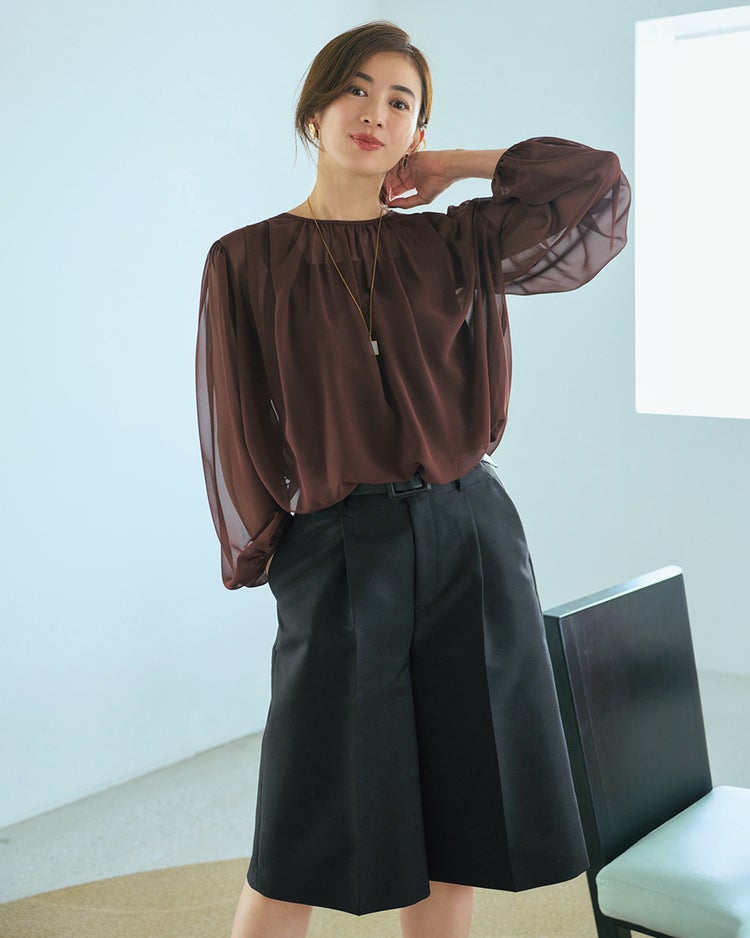 高密度ダブルクロス・タックハーフパンツ 詳細画像 ブラック 2