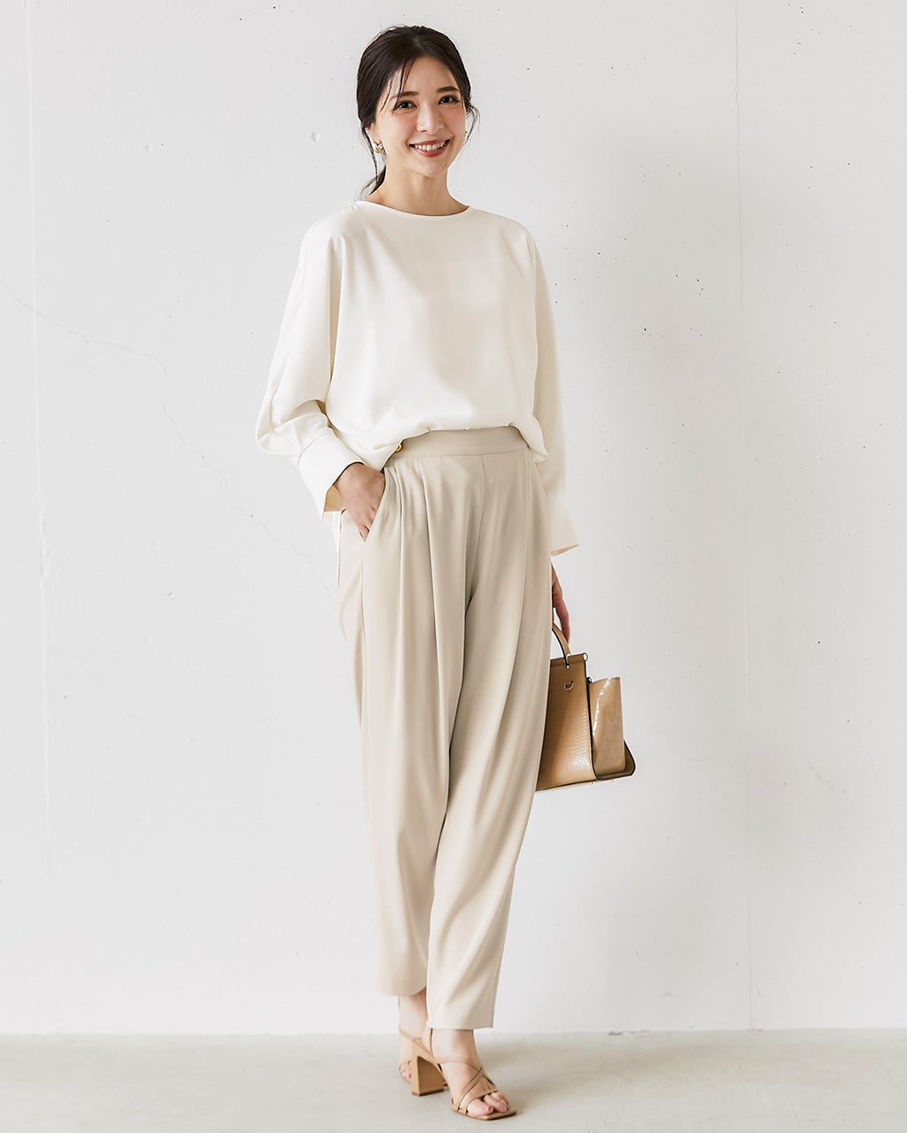 yunahica ジョーゼット　ストレッチディパンツ ストレッチジョーゼット・ハイタックパンツ/DoCLASSE