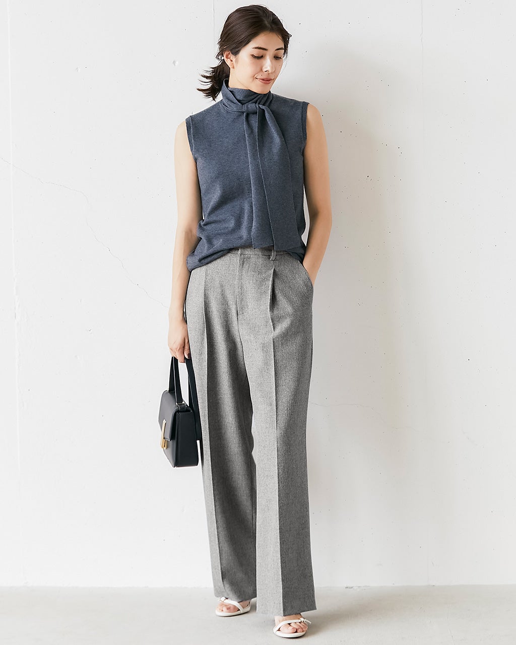 グラシエツイル・タックセミワイドパンツ/40代50代からの