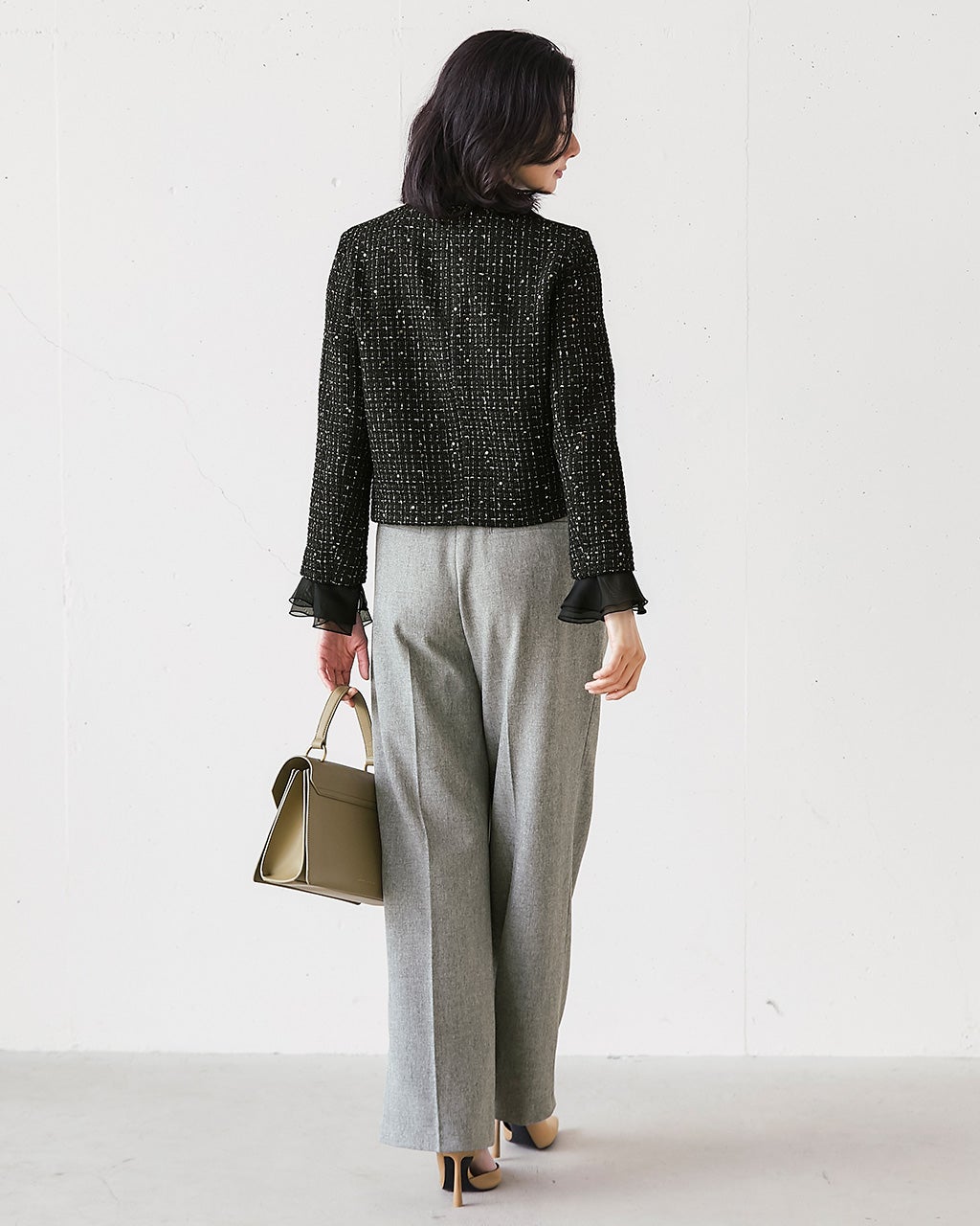 グラシエツイル・タックセミワイドパンツ/40代50代からのレディース