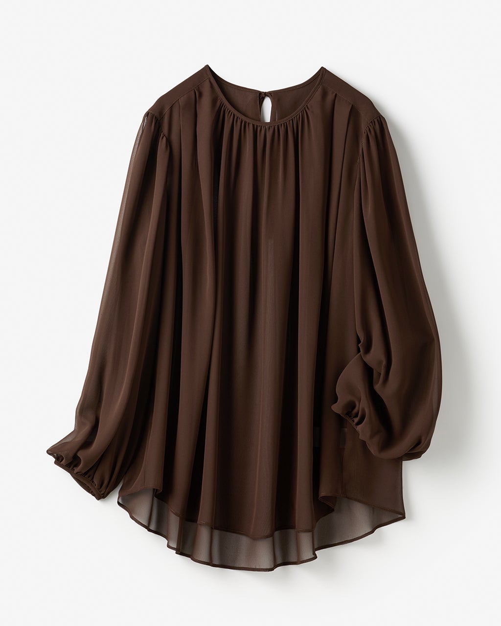 シアージョーゼット・ギャザーブラウス/40代50代からのレディース