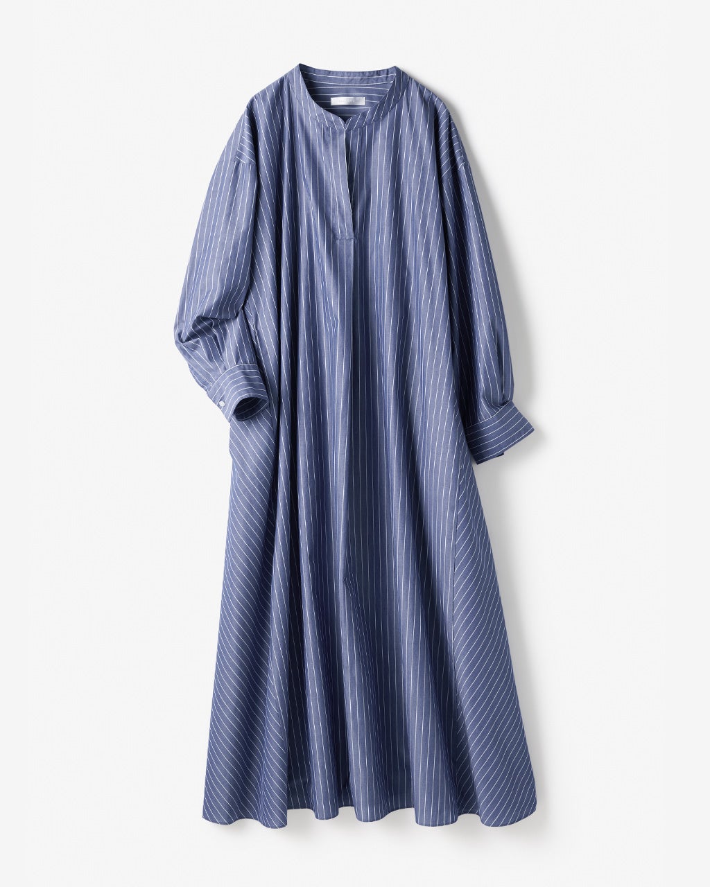 バンドカラー・コットン混シャツワンピース/40代50代からのレディース