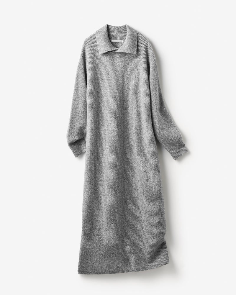 ウール混タム・ワイドカラーワンピース 詳細画像 ライトグレー 3