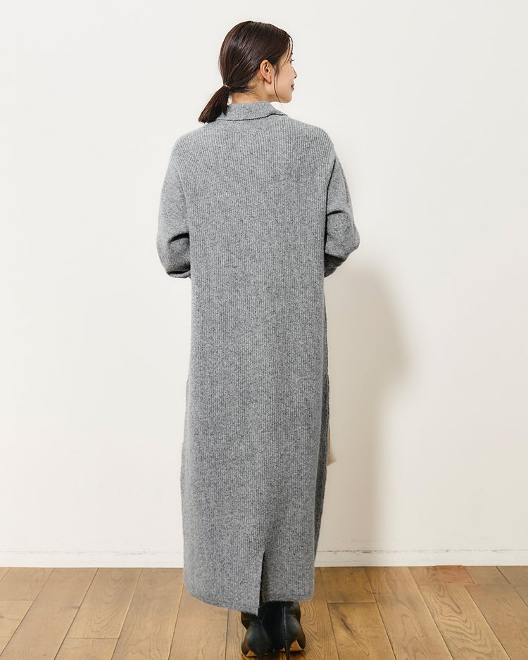 ウール混タム・ワイドカラーワンピース 詳細画像 ライトグレー 4