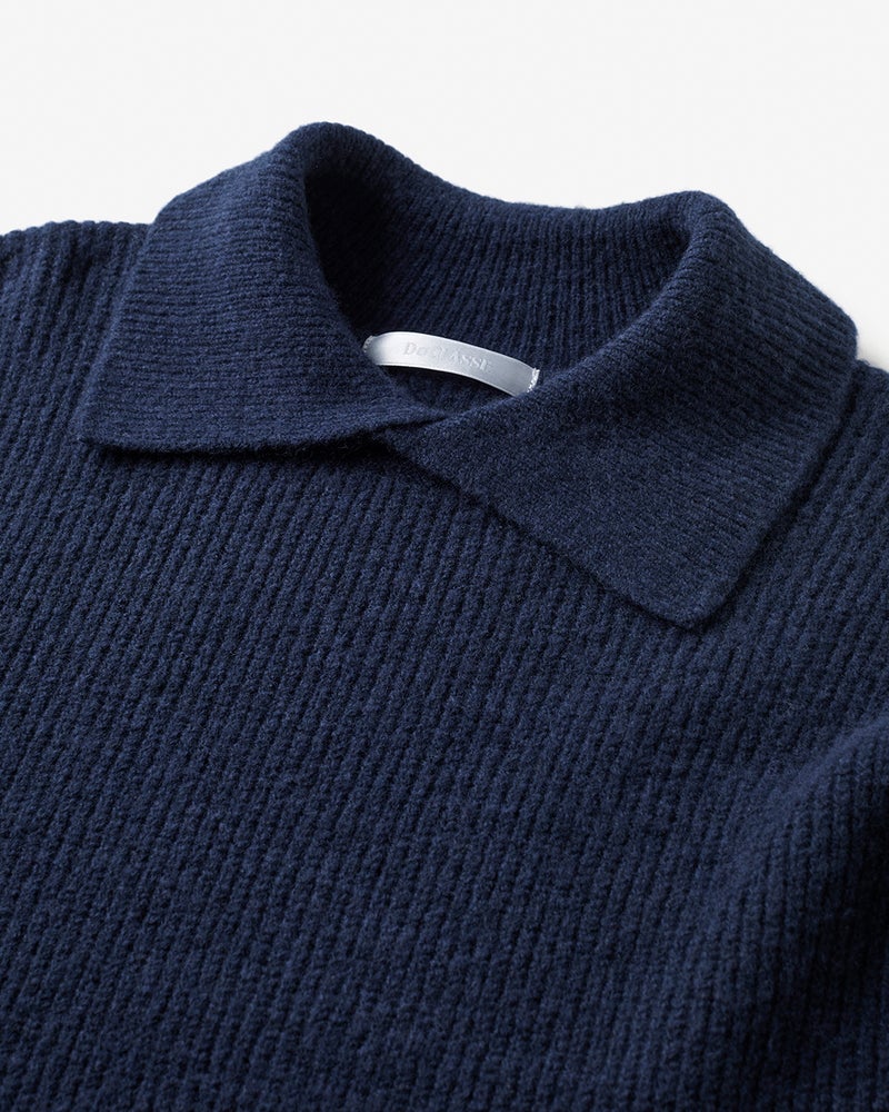 ウール混タム・ワイドカラーワンピース 詳細画像 ネイビー 2