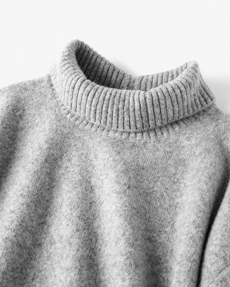 ウール混タム・タートルネックロングニット 詳細画像 ライトグレー 2