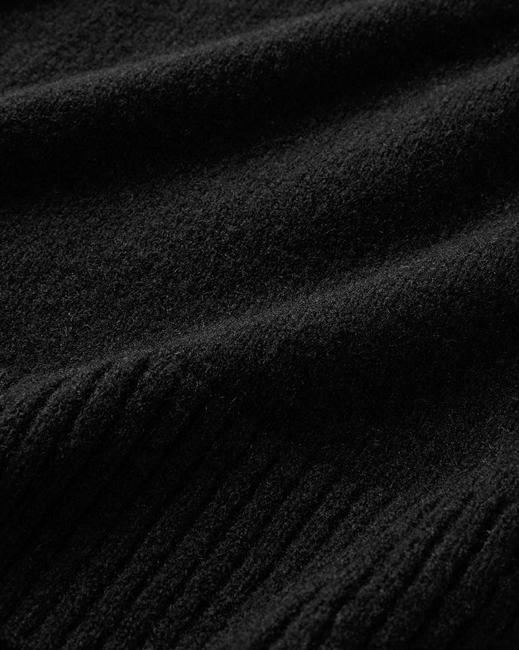 ウール混タム・タートルネックロングニット 詳細画像 ブラック 2