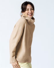 ウール混タム・タートルネックロングニット