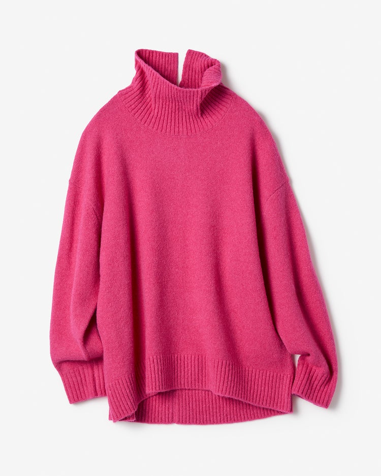 ウール混タム・タートルネックロングニット 詳細画像 ピンク 6