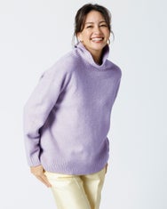 ウール混タム・タートルネックロングニット