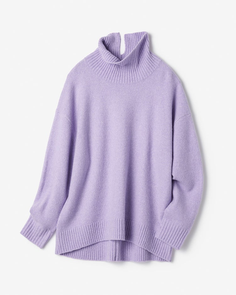 ウール混タム・タートルネックロングニット 詳細画像 ラベンダー 3